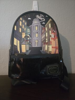 Loungefly Harry Potter Diagon Alley Black Sequin Mini Backpack